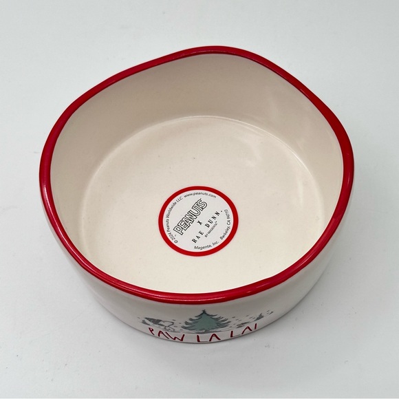 Rae Dunn PAW LA LA! Small ceramic pet bowl - Christmas - Ceramic - 4.5 in - Picture 2 of 5